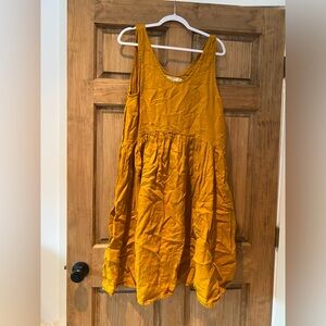Not Perfect Linen Saffron Volume Dress oversized s/m